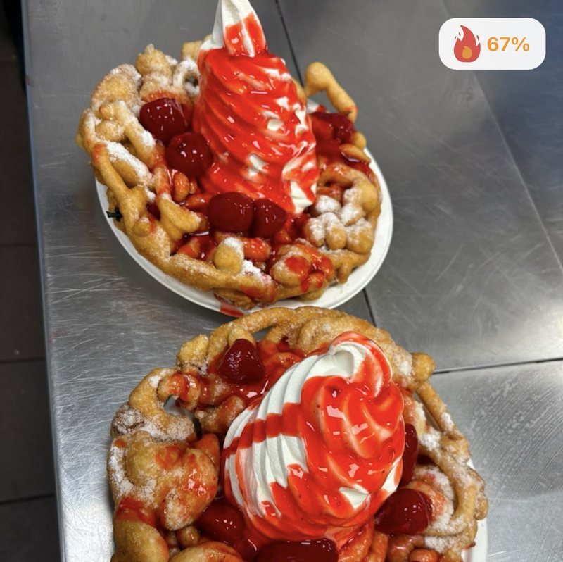 Strawberry funnel cake