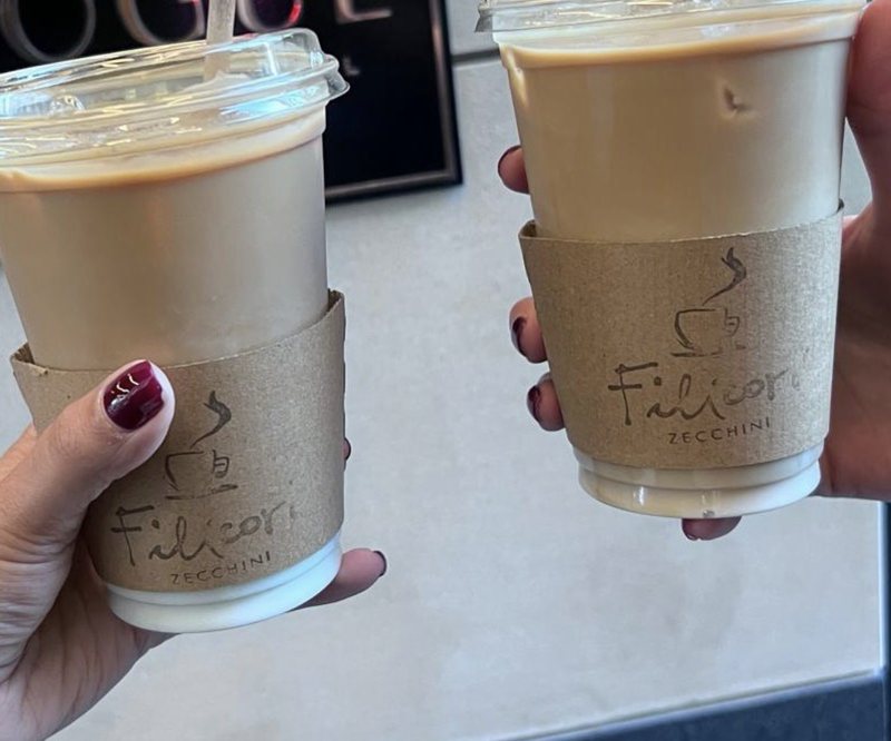 Two iced lattes
